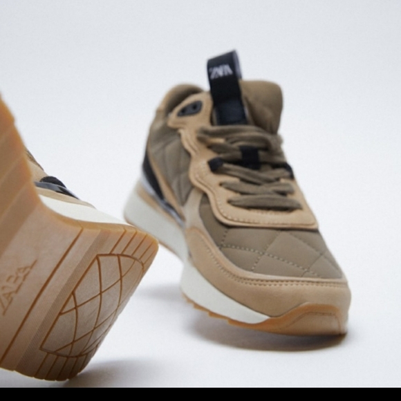 zara quilted sneakers